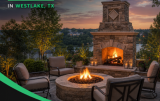 Outdoor Fireplace and Fire Pit Installation in Westlake TX